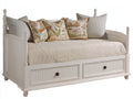 Sofá cama 195x95x90 cm - blanco - estructura clásica con laterales elevados y 2 cajones integrados
