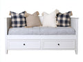 Sofá cama de madera de ingeniería con 2 cajones 200x100x90 cm - Blanco y negro - Diseño multifuncional con almacenaje