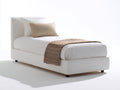 Cama individual tapizada 205 x 100 x 105 cm - blanco y negro - diseño moderno con cabecero acolchado
