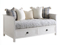 Sofá cama de madera 205 x 100 x 92 cm - Blanco - Diseño clásico con 2 cajones de almacenamiento